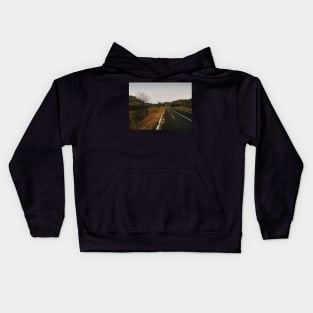 Full Moon Over Tarmac Road in National Park Kids Hoodie